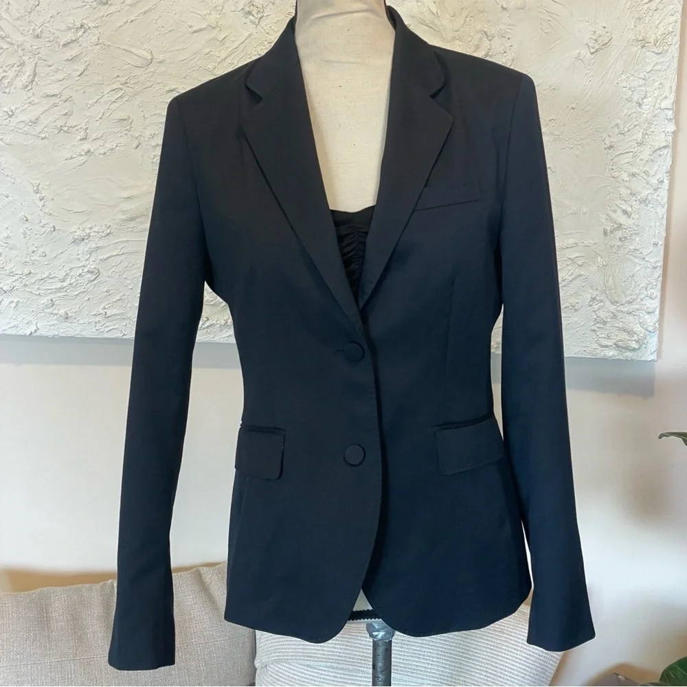 Uniqlo Ines De La Fressange Paris Womens Blazer Navy Blue Wool Blend Sz S